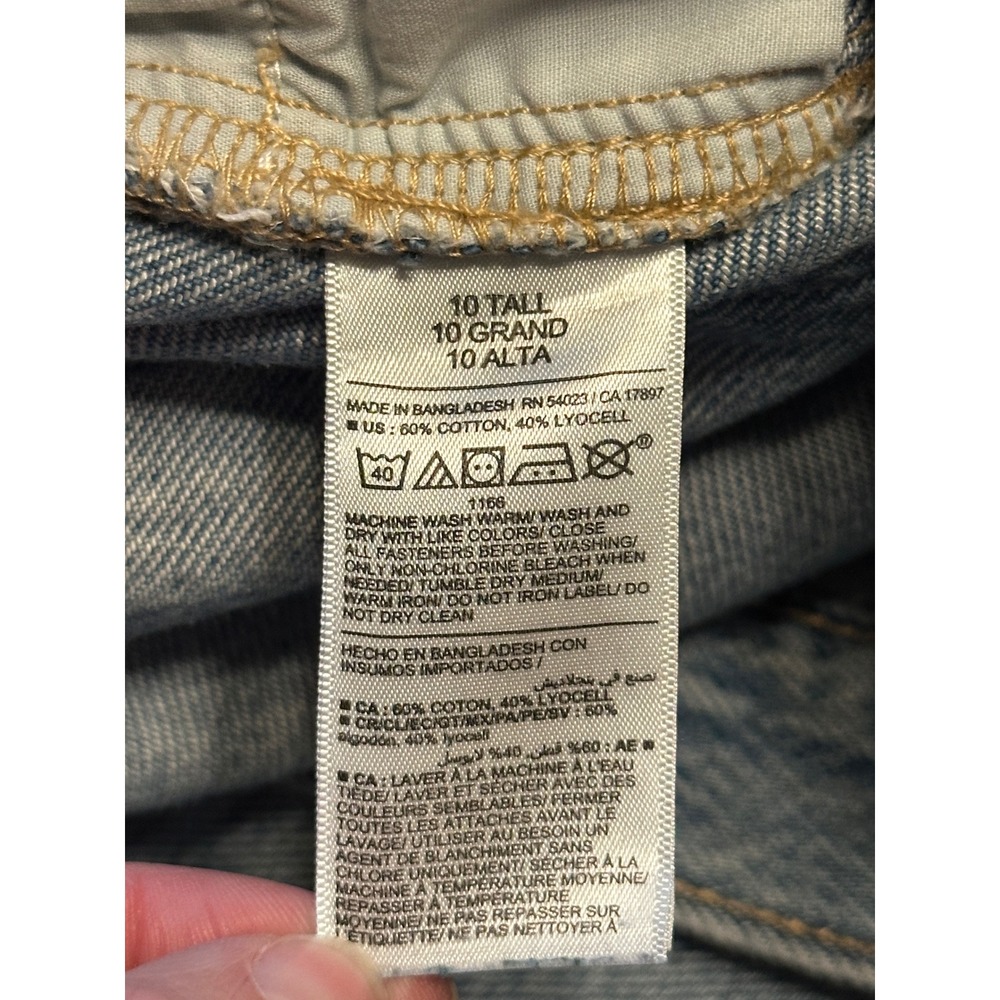 Old Navy Sky-Hi Wide Leg Cargo Jeans Light Wash Extra High Rise Size 10 Tall - Picture 5 of 5